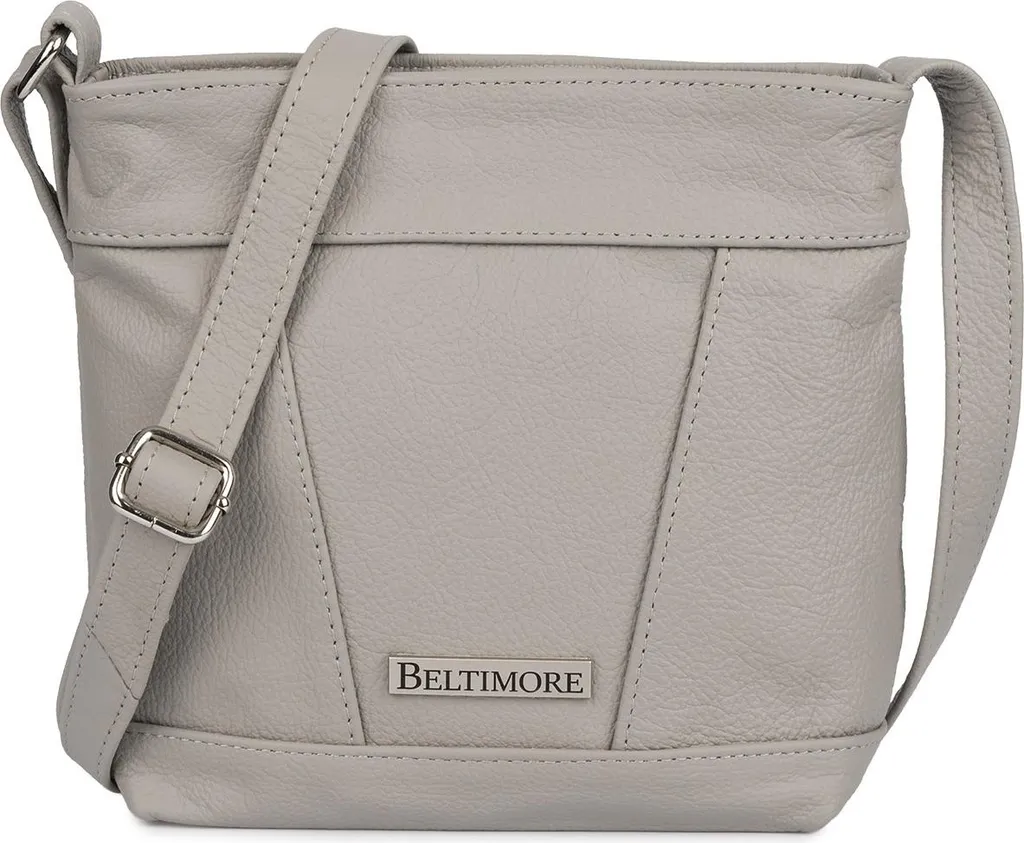 Sac bandoulière cuir gris Beltimore : fini les sacs lourds encombrants