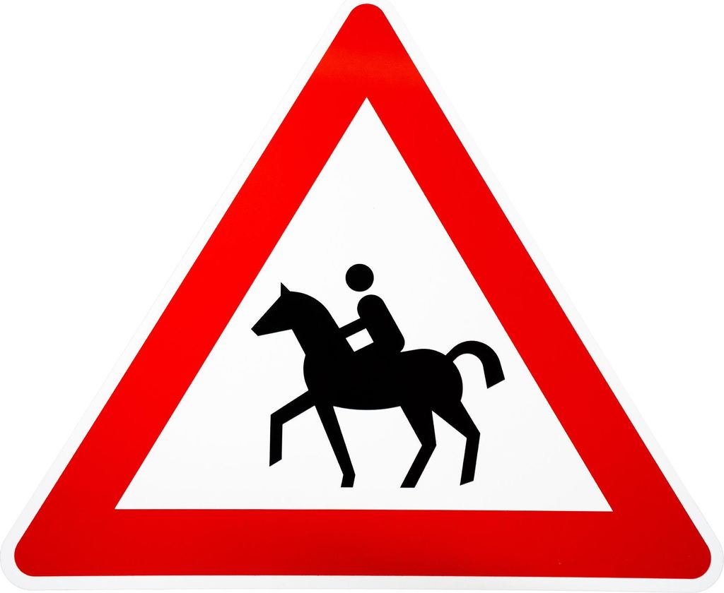 ORIGINAL Verkehrsschild Nr. 101-13 * Reiter, Aufstellung rechts * SL 900 mm RAL-Gütebedingungen Achtung Warnschild Straßenschild Hinweisschild Sc...