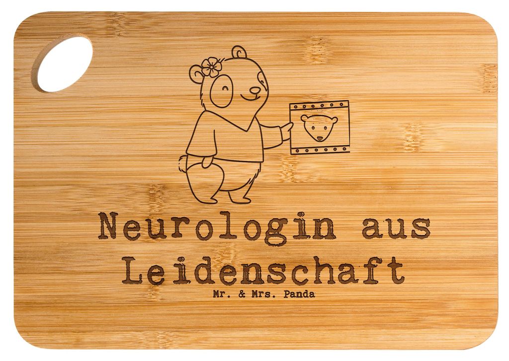 Mr. & Mrs. Panda Holzbrett Neurologin Leidenschaft - Transparent - Geschenk, Lustig, Mediziner, Schneidebrett, Beruf, Hackbrett, Holzbrettchen, hol...