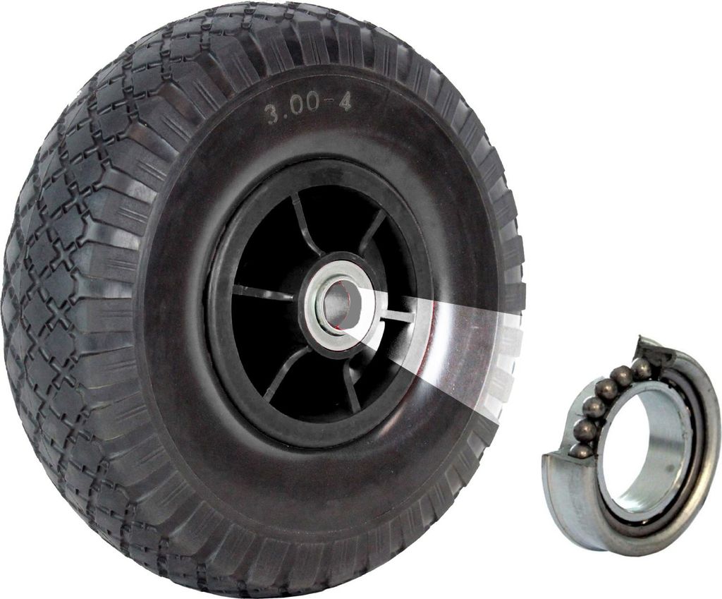 Sackkarrenrad Luftrad 260x85 mm 3.00-4 60 mm versetze Nabe Ø 20 mm schwarz robustes 4 PR Gewebe