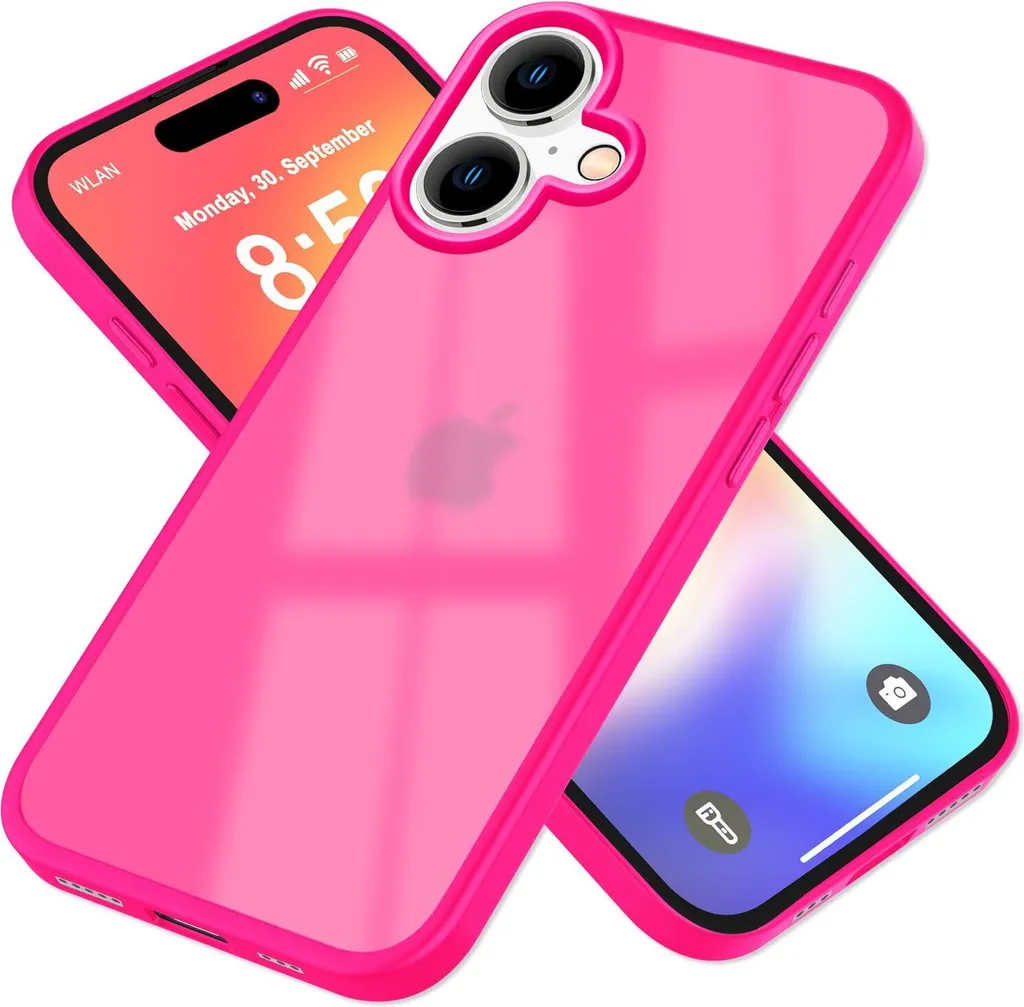 NALIA Custodia Silicone Neon per iPhone 12 Mini - Colore Segnaletico Vivace & Lenti - VIBE (Cover Trasparente) - Marchio Tedesco, Colore:Viola