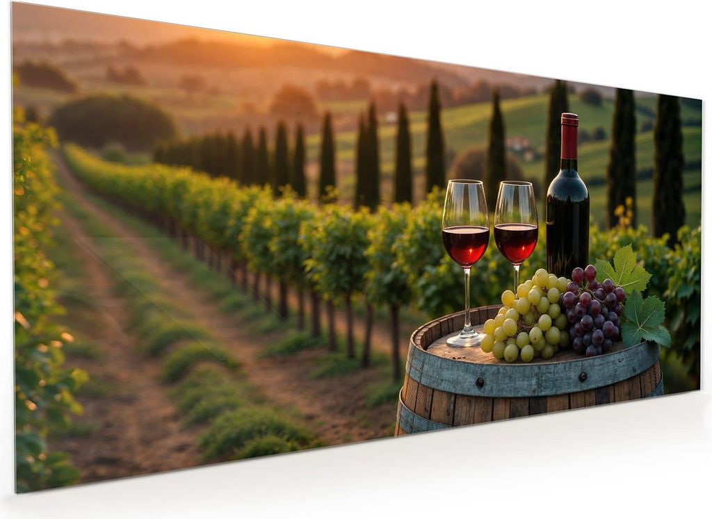 Küchenrückwand Spritzschutz Glas mit Motiv Weinlandschaft 40 x 40 cm