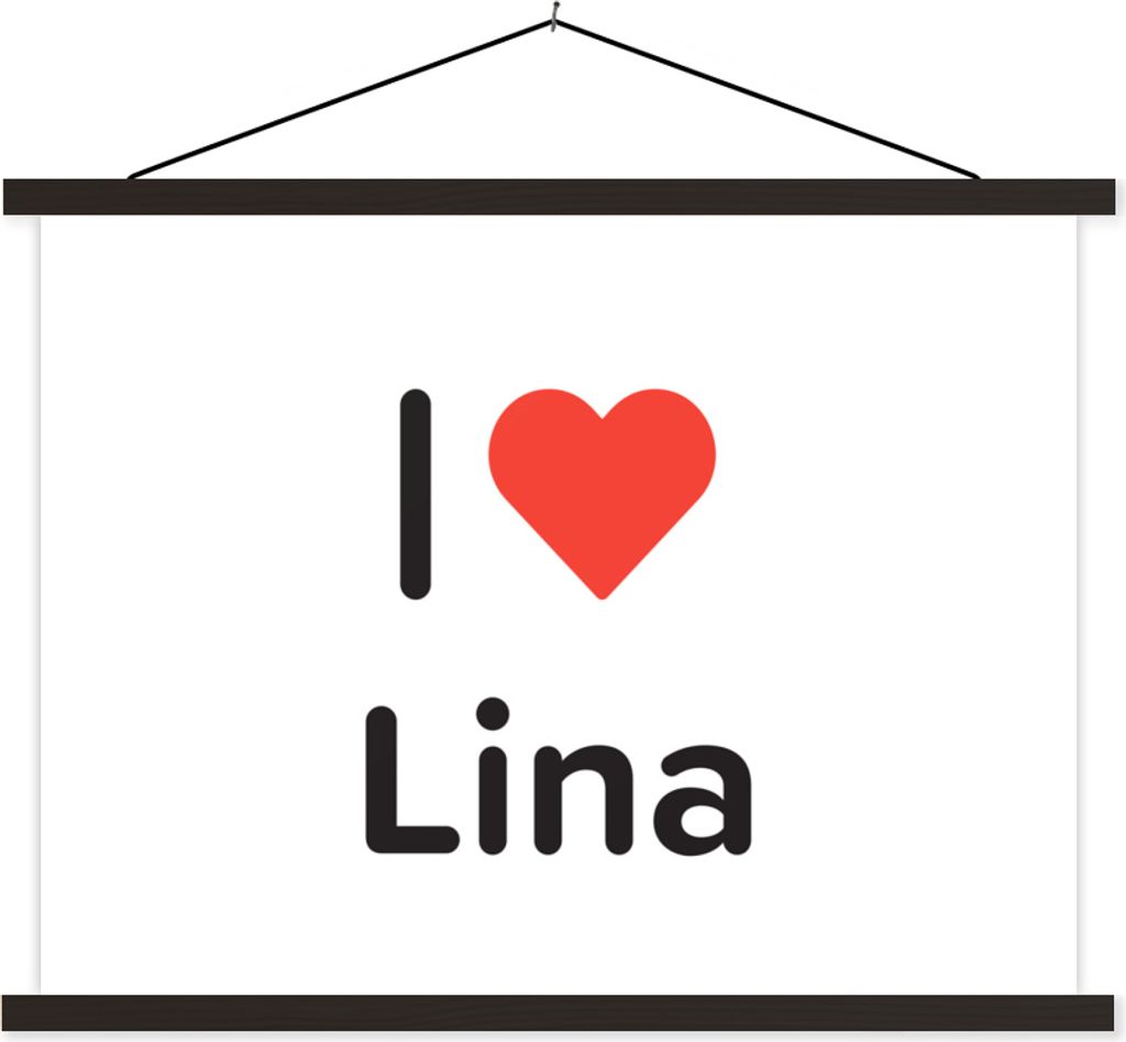 MuchoWow Textilposter Ich liebe - Lina - Mädchen 40x30 cm mit schwarzem Rahmen - Dekorationen