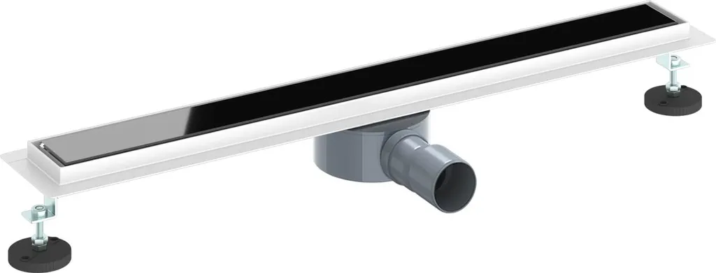 vidaXL Scarico Doccia 70cm Nero Vetro | Sifone 360° Design Contemporaneo