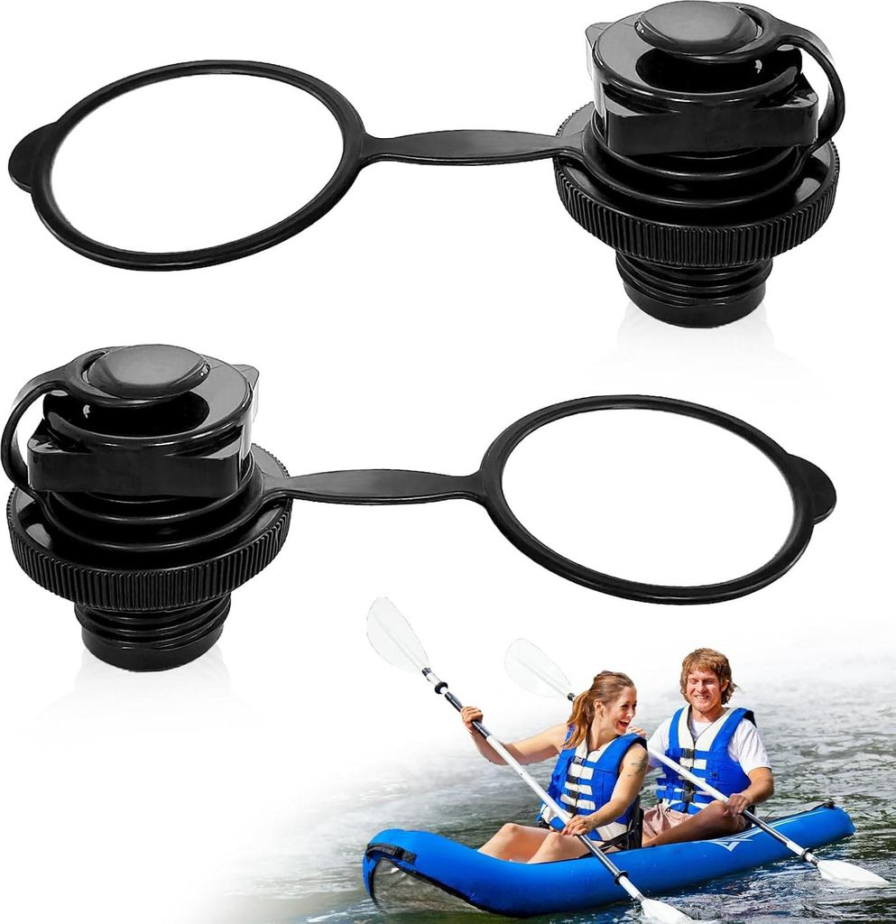 2 Stück Schlauchboot Ventil,Aufblasbare Luftventil mit Kappe Deckel,Ventil Ersatz Universal 22mm für die Schnelle Inflation von Kajak,Kanus,Punch...