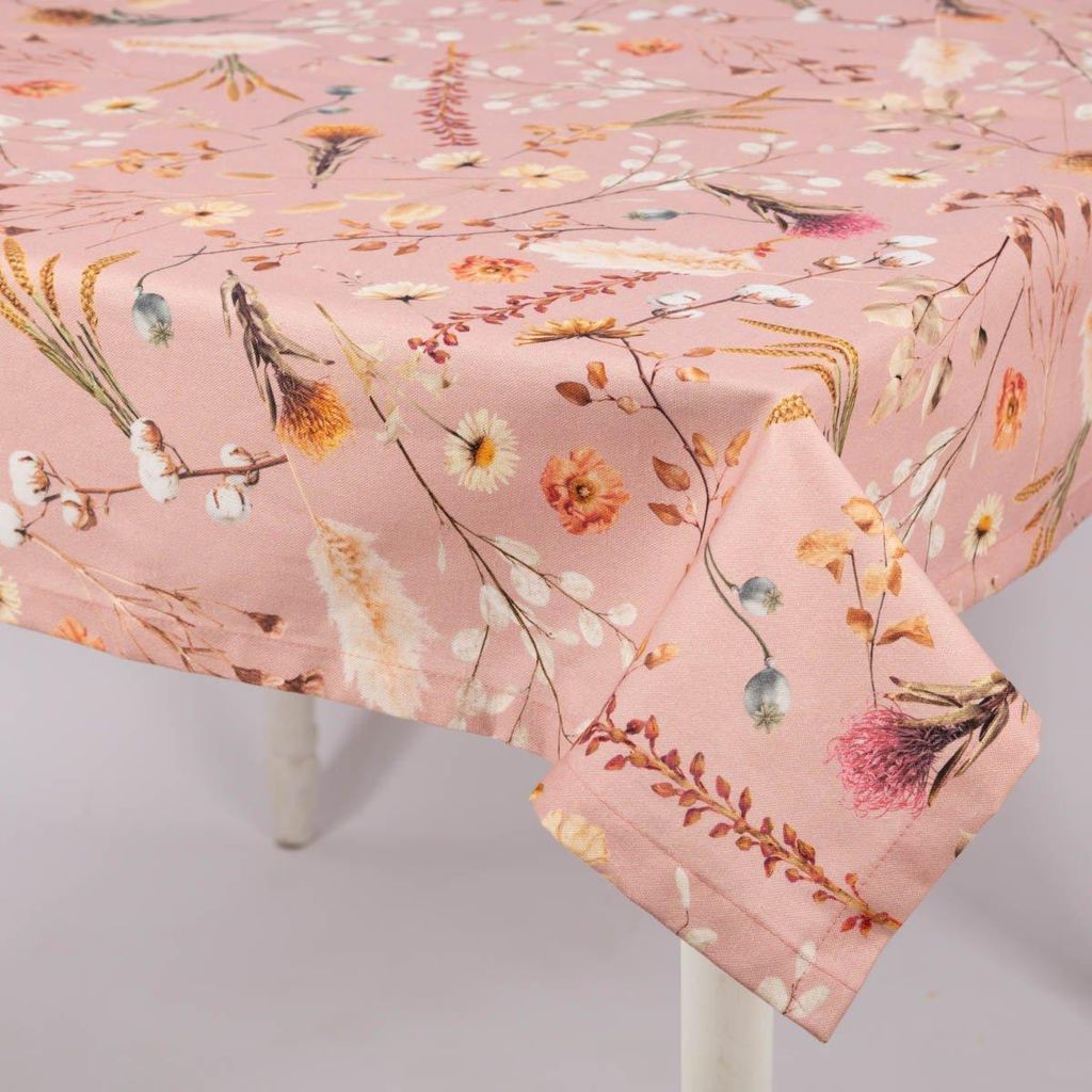 Tischdecke Dried Flower Romance aus BW rosa in versch. Größen Größe 130x260cm