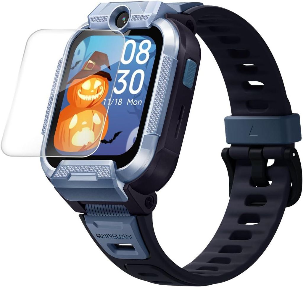 Kinder Smartwatch mit Videoanruf, GPS-Tracking, SOS-Notruf, 4G Telefonfunktion, Dualkamera, wasserdicht, Lern- & Sportmodi