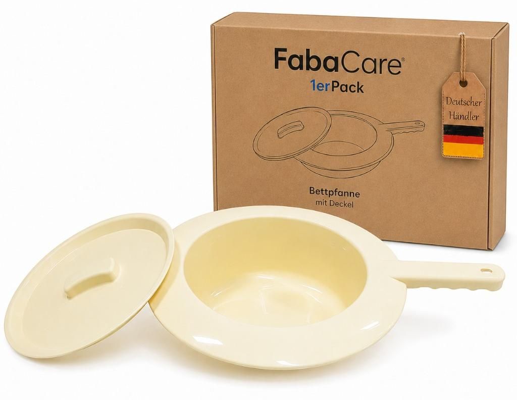 Bettpfanne mit Deckel von FabaCare, Steckbecken, Produktbild 