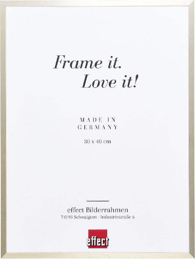 Effect B1 Brandschutz Bilderrahmen Alu Serie 2 champagner 50x65 cm Museumsglas