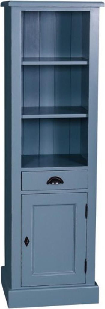 Casa Padrino Landhaus Stil Badezimmer Schrank Hochschrank mit Schublade - Bad Schrank Massivholz