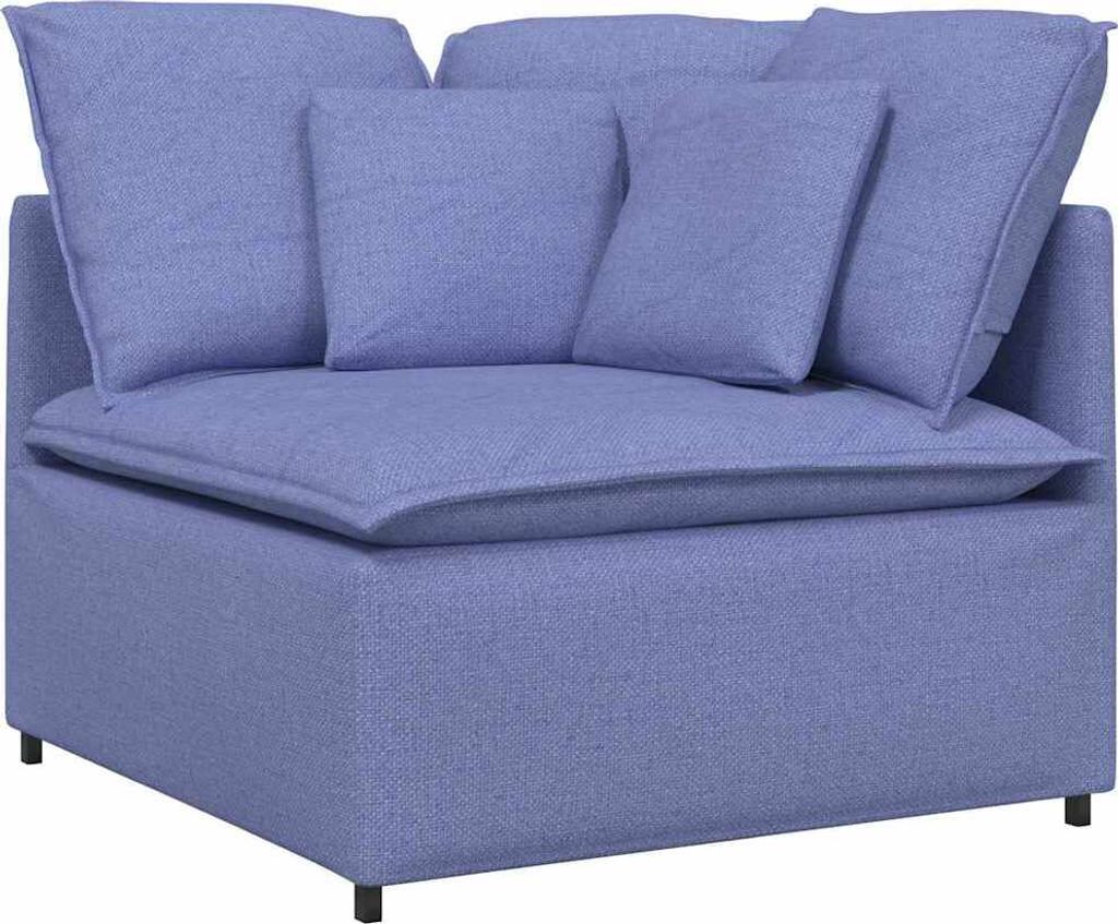 Modulares Sofa Eckmodul mit Kissen Jeansblau 100 cm