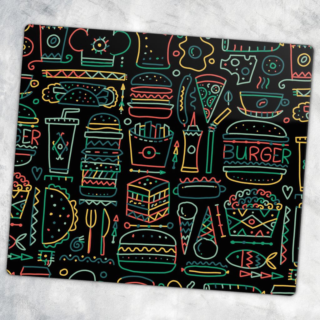 Glas-Herdabdeckplatten Glaskeramikkochfeld-Abdeckung Spritzschutz Glas 60 cm x 52 cm - Zeichnung Obst