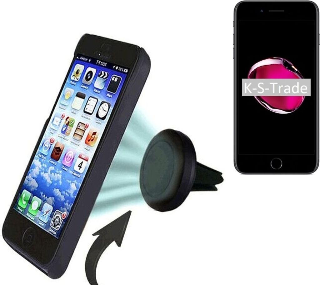 K-S-Trade Kompatibel mit Apple iPhone 7 Plus Auto Handy Halterung KFZ Halter Lüftungsgitterhalterung Air Vent mount Smartphone Halter