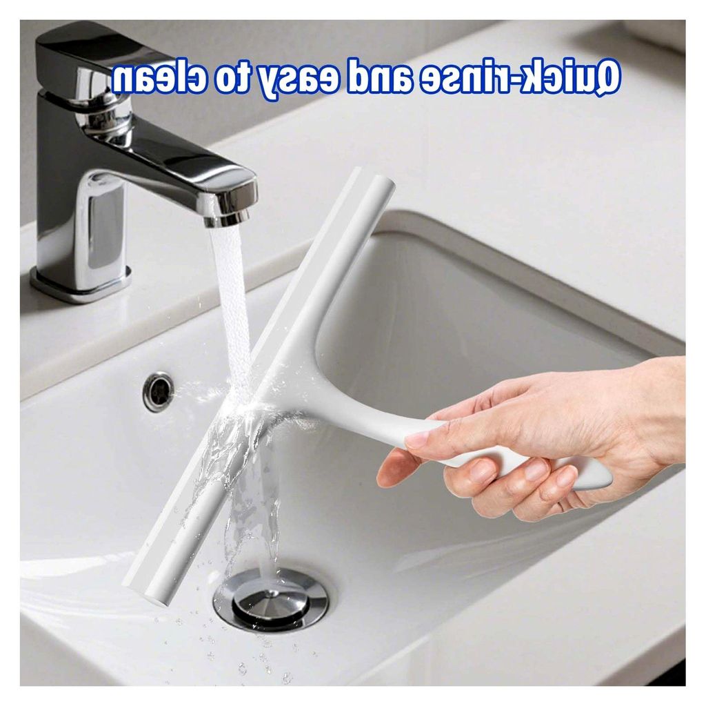 Duschabzieher, Abzieher Dusche 10′′, Streifenfreier Fensterabzieher für Dusche mit Halterung für Badezimmer Fenster Autoglas Spiegel, Weiß