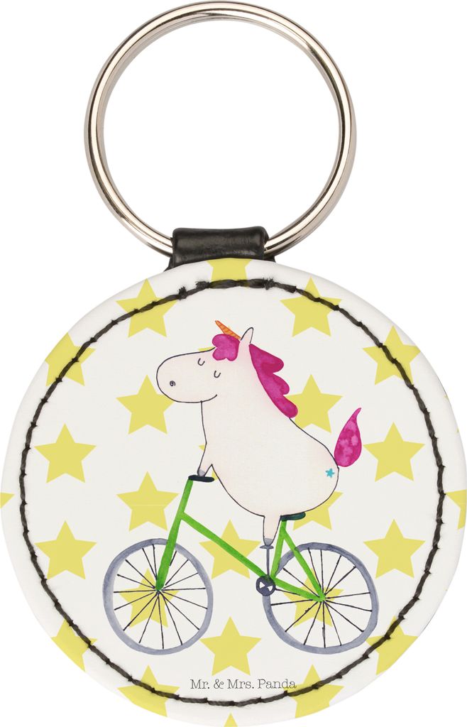Mr. & Mrs. Panda Schlüsselanhänger Einhorn Radfahrer - Weiß - Geschenk, Bike, klein, Radfahren, Unicorn, Deko, Liebeskummer, Einhörner, kleiner...