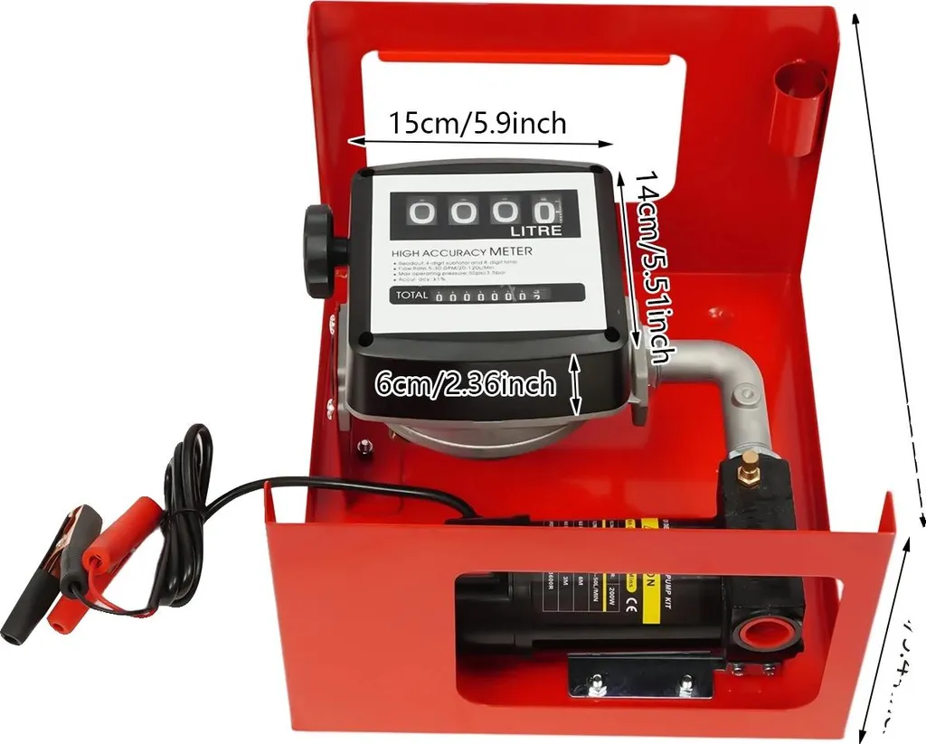 Pompe de transfert électrique rouge grande capacité pour gasoil et fuel