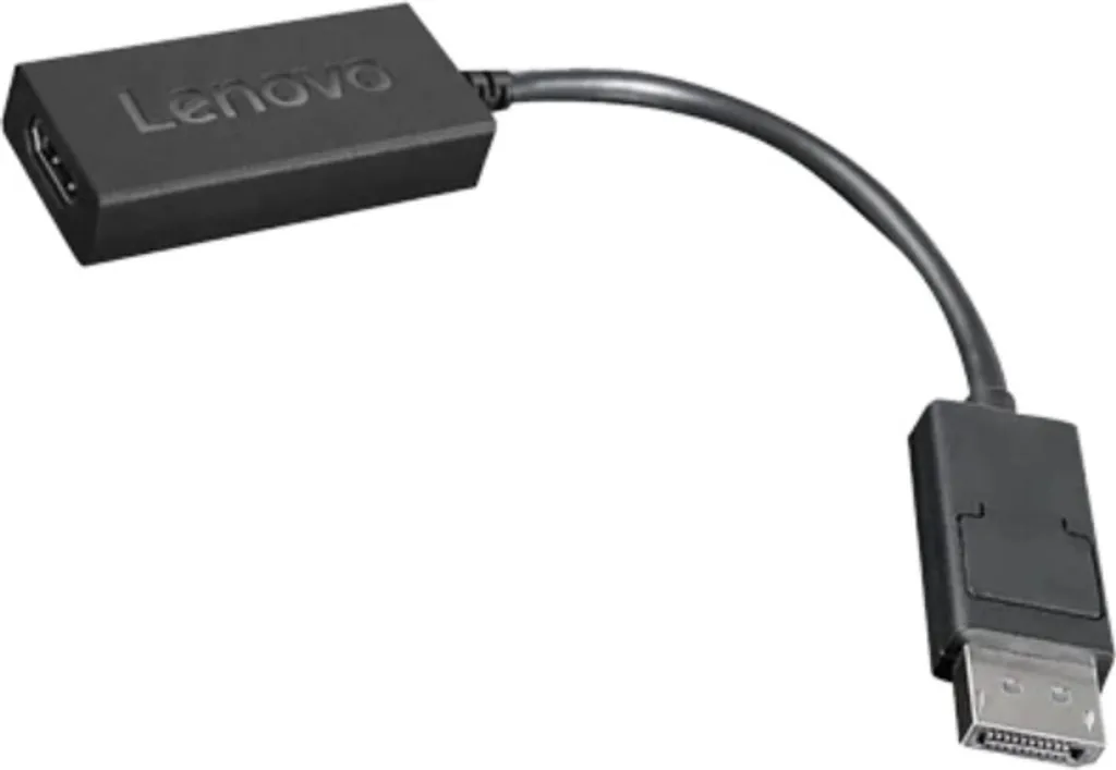 Adaptateur Lenovo DisplayPort vers HDMI 2.0b - Convertisseur 4K 60Hz Noir