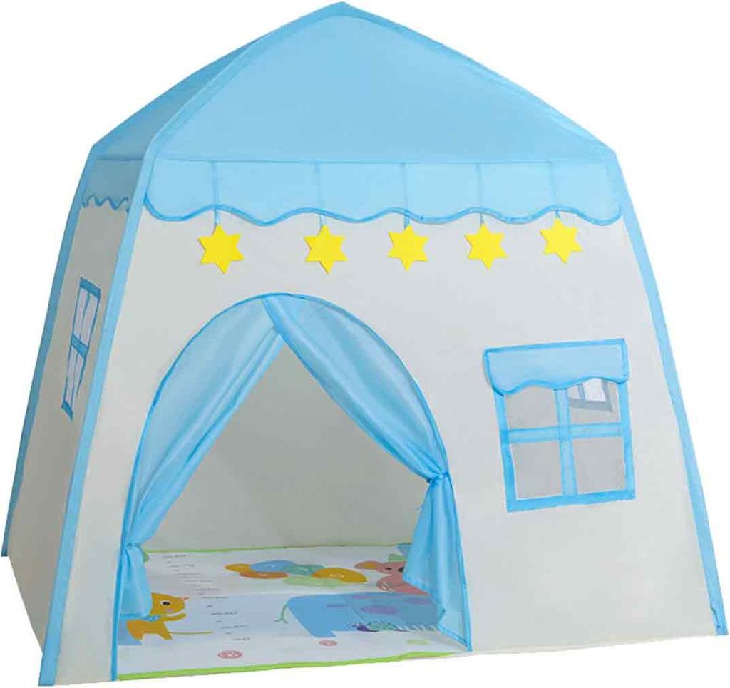 Kinder Spielzelt, Prinzessin Schloss Kinder Tipi, Kinder Spielen Haus, Bestes Geschenk FüR Kinder-Zelt FüR Jungen Und MäDchen (Blue)