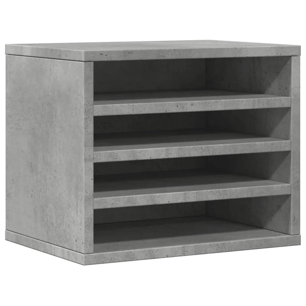 Organizzatore Scrivania Grigio Cemento 36x26 cm - Design Moderno in Legno
