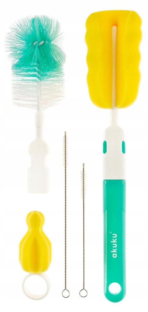 Akuku Brosses pour biberons et tétines - bleu/jaune Image du produit 