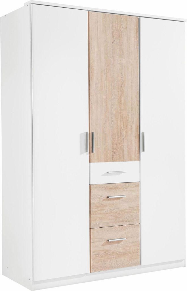 Kleiderschrank Joker Drehtürenschrank Ausführung wählbarWeiß / Eiche Sägerau