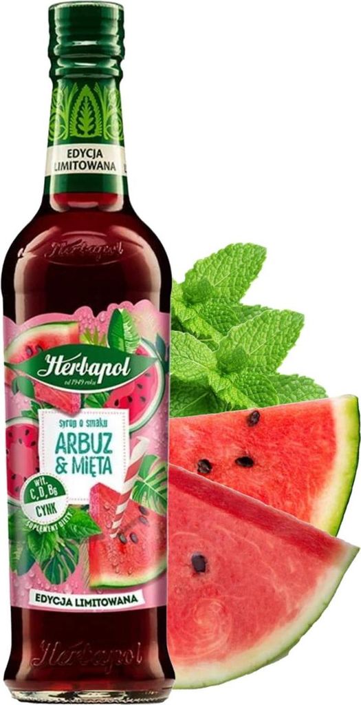 Herbapol Wassermelone Minze Sirup 420ml - Getränkesirup für Produktbild 