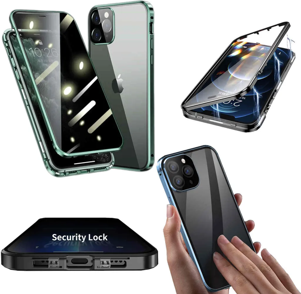 Custodia iPhone 14 Pro Vetro Magnetico 360 Privacy Anti-Spiamento