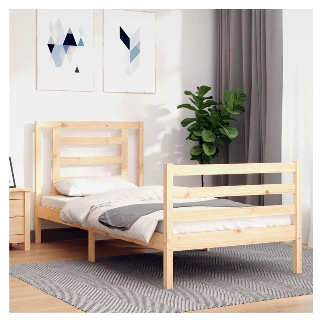 Einzelbett Bettgestell aus Massivholz ohne Matratze