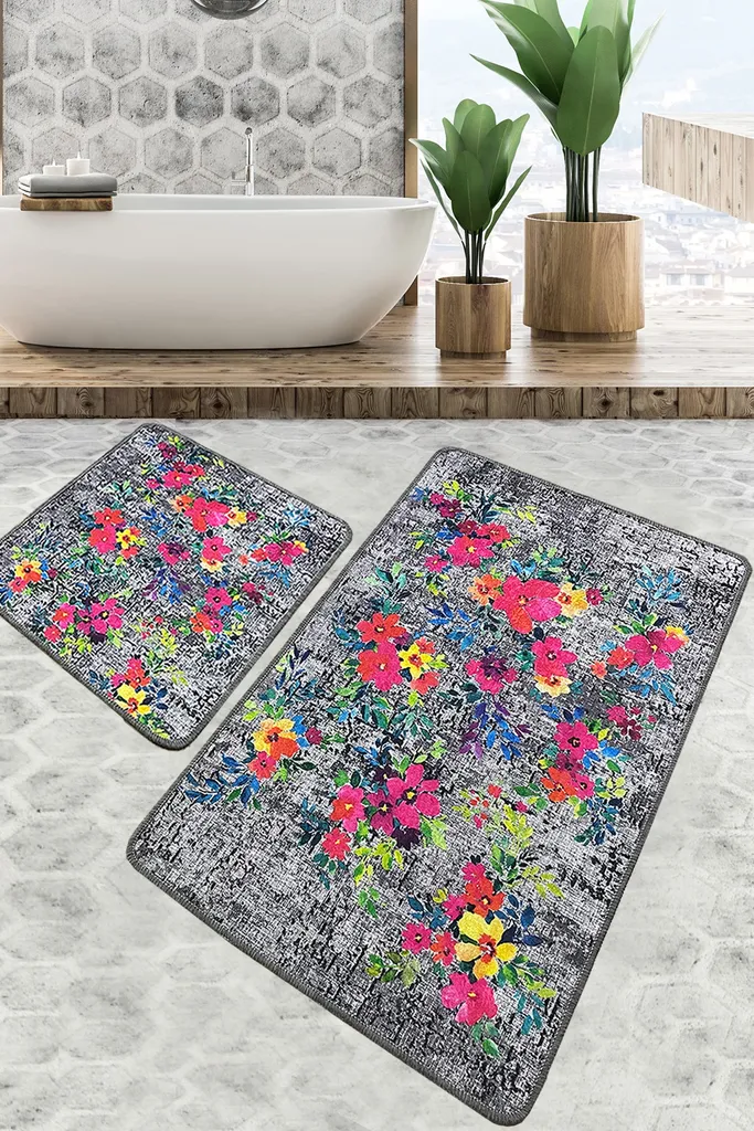 Tapis de bain design pour salle de d'eau Etova CHL5263 style moderne