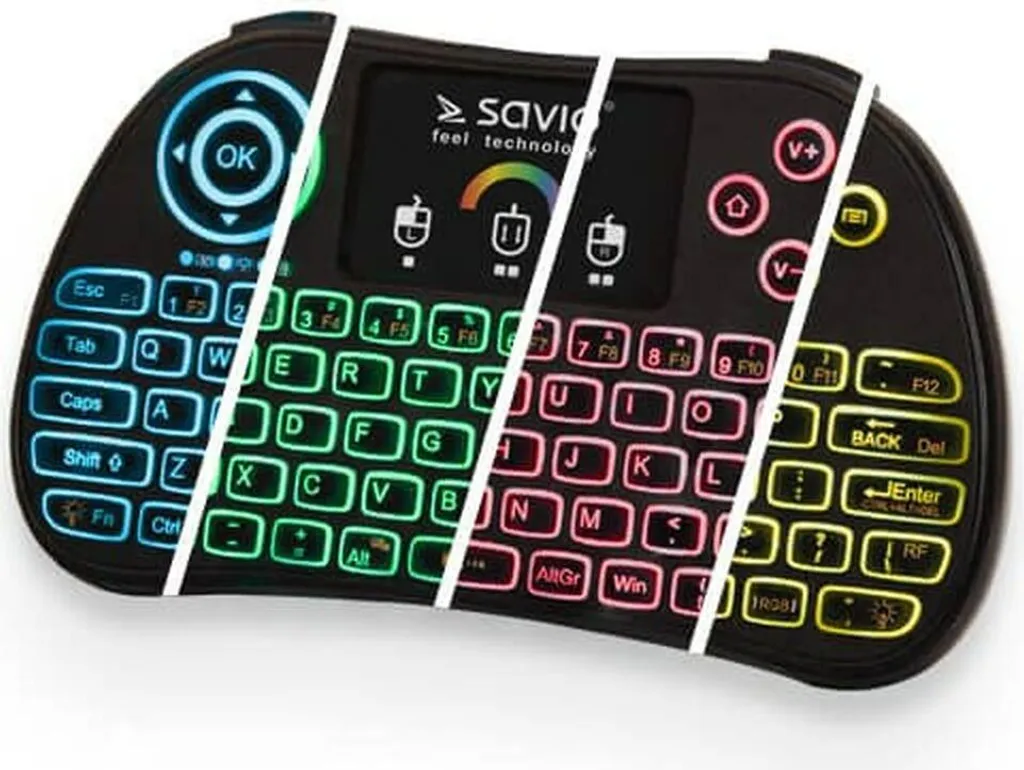 Clavier sans fil pour Smart TV et Consoles - SAVIO KW-03 Compact RGB