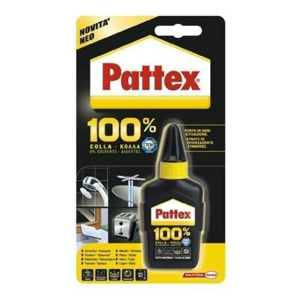 Pattex 100% Colla Tutto-in-Uno 100g - Trasparente e Senza Solventi