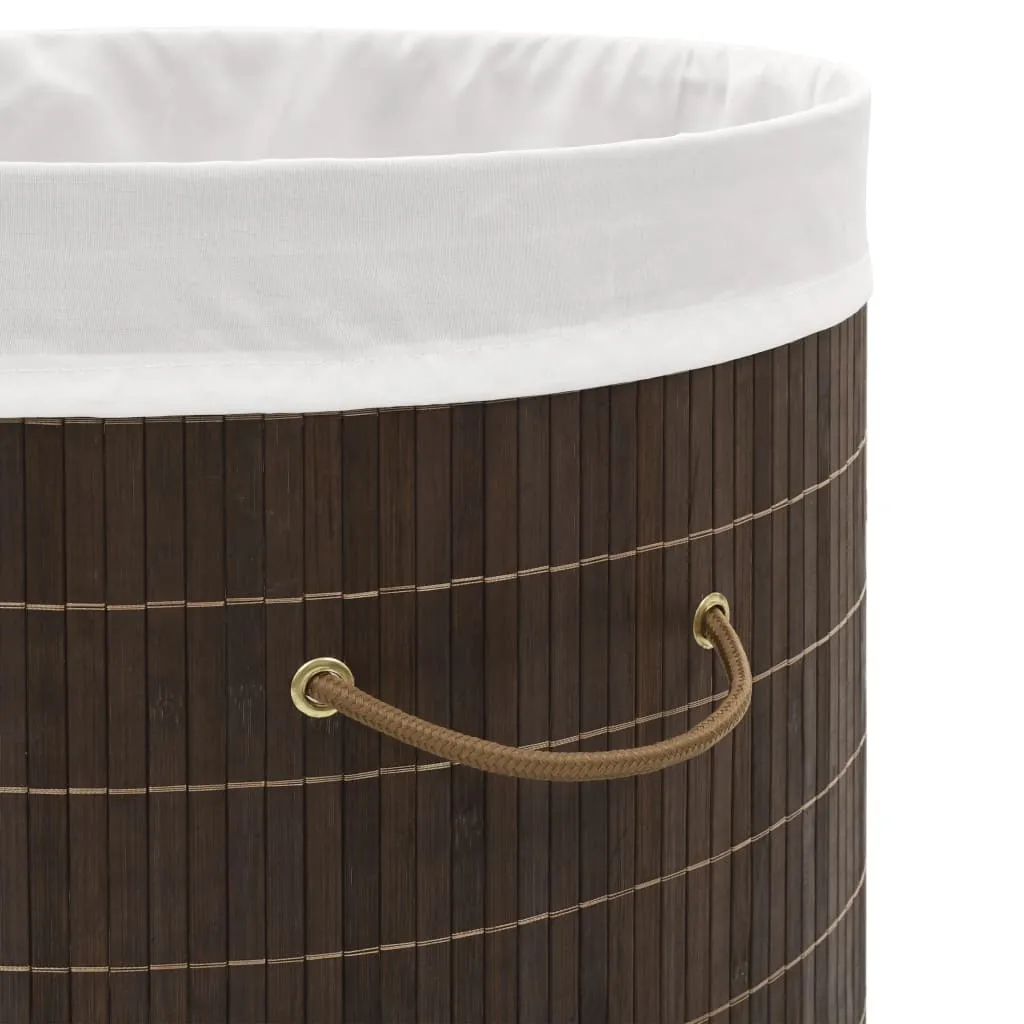 Corbeille à linge ovale en bambou avec sac amovible - Design Naturel