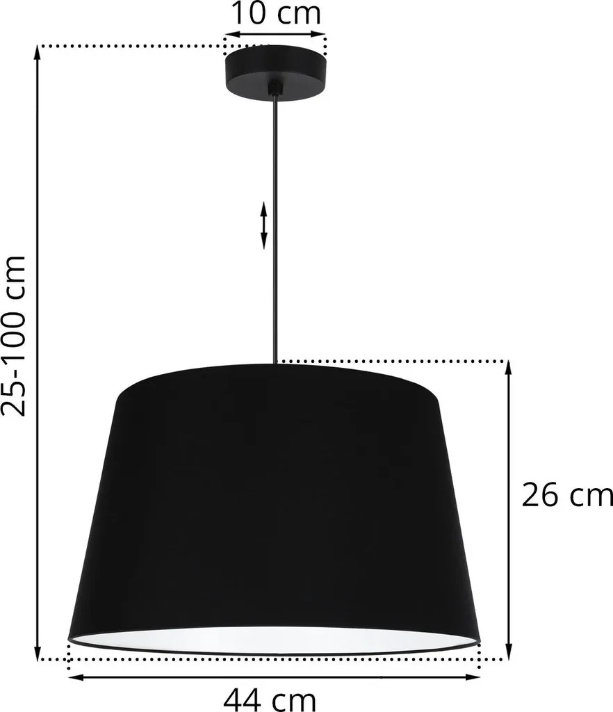 Suspension pour Table à Manger Gaja Noire 44cm - Éclairage Large et Net - 5