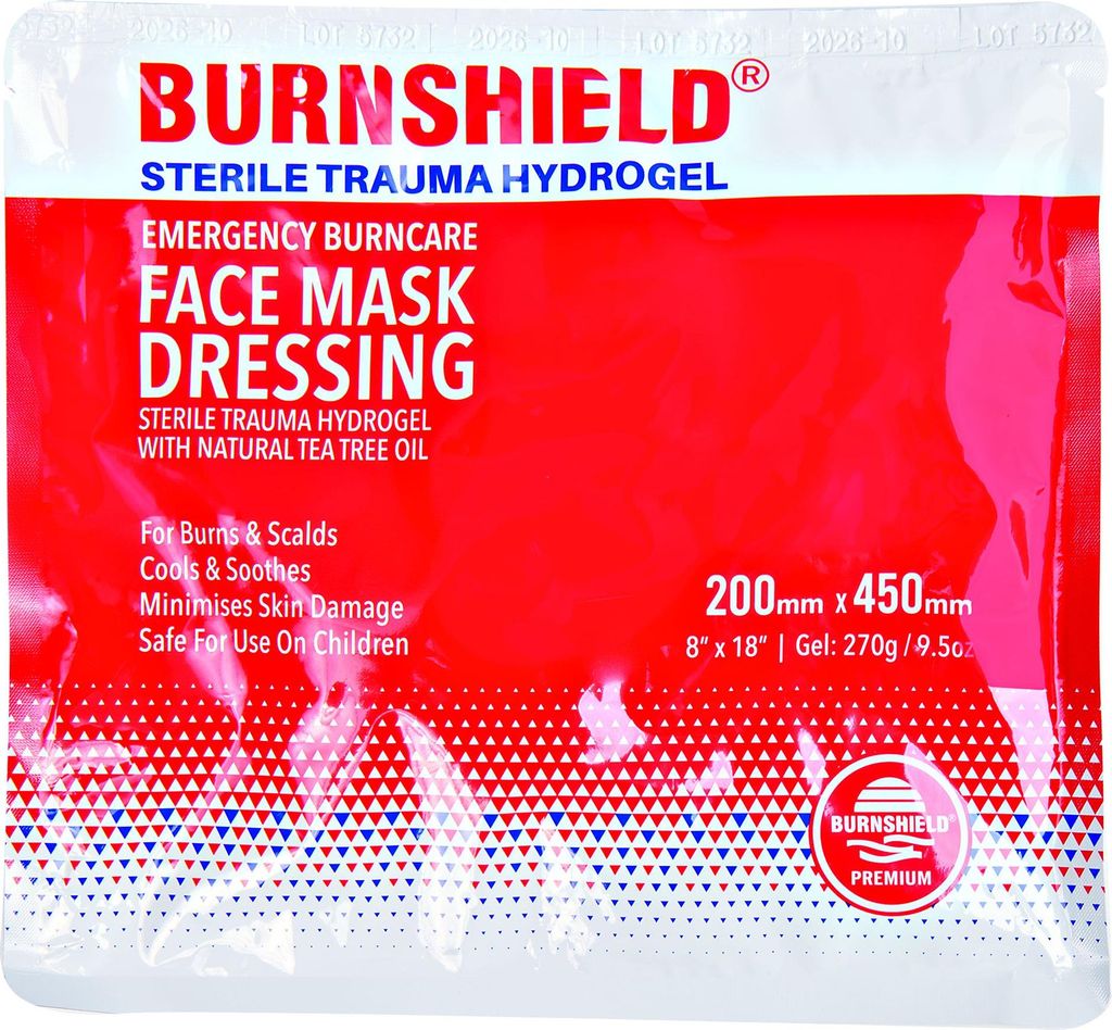 Burnshield Hydrogel Foam Facemask steril (Kompresse, Verbrennungen,Verbrühungen