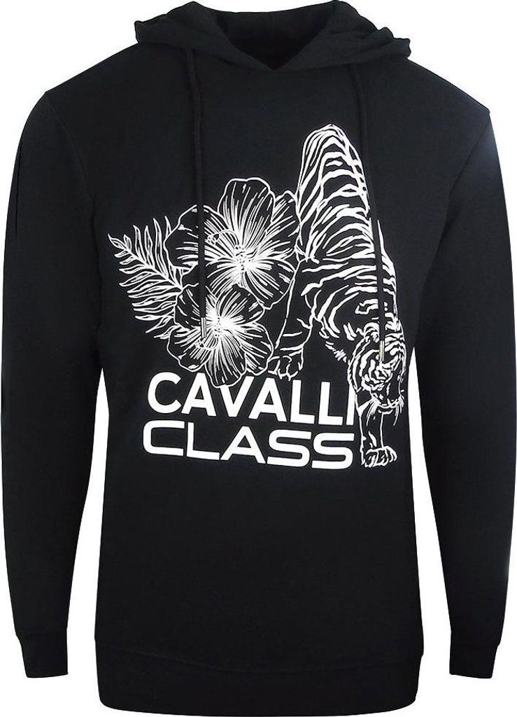 Cavalli Class - Kapuzenpullover für Herren, Logo SY898 (L) (Schwarz)