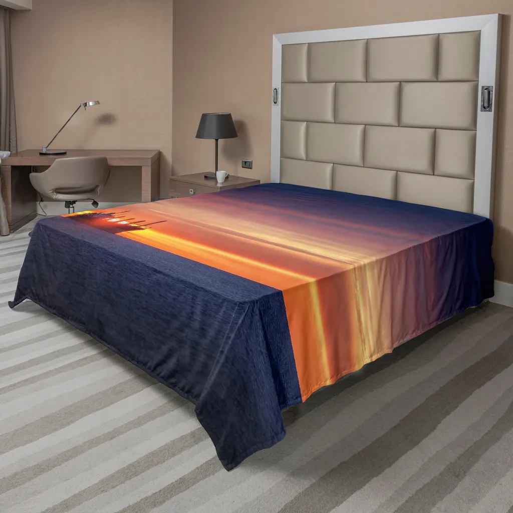 Drap Plat Doux et Confortable Imprimé Cargo Lever de Soleil 244x205