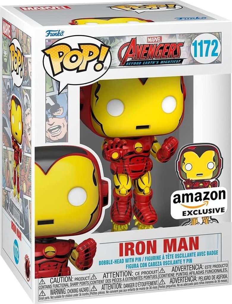 Marvel Comics Funko POP! PVC-Sammelfigur Avengers 60th Iron Man mit Pin (1172)