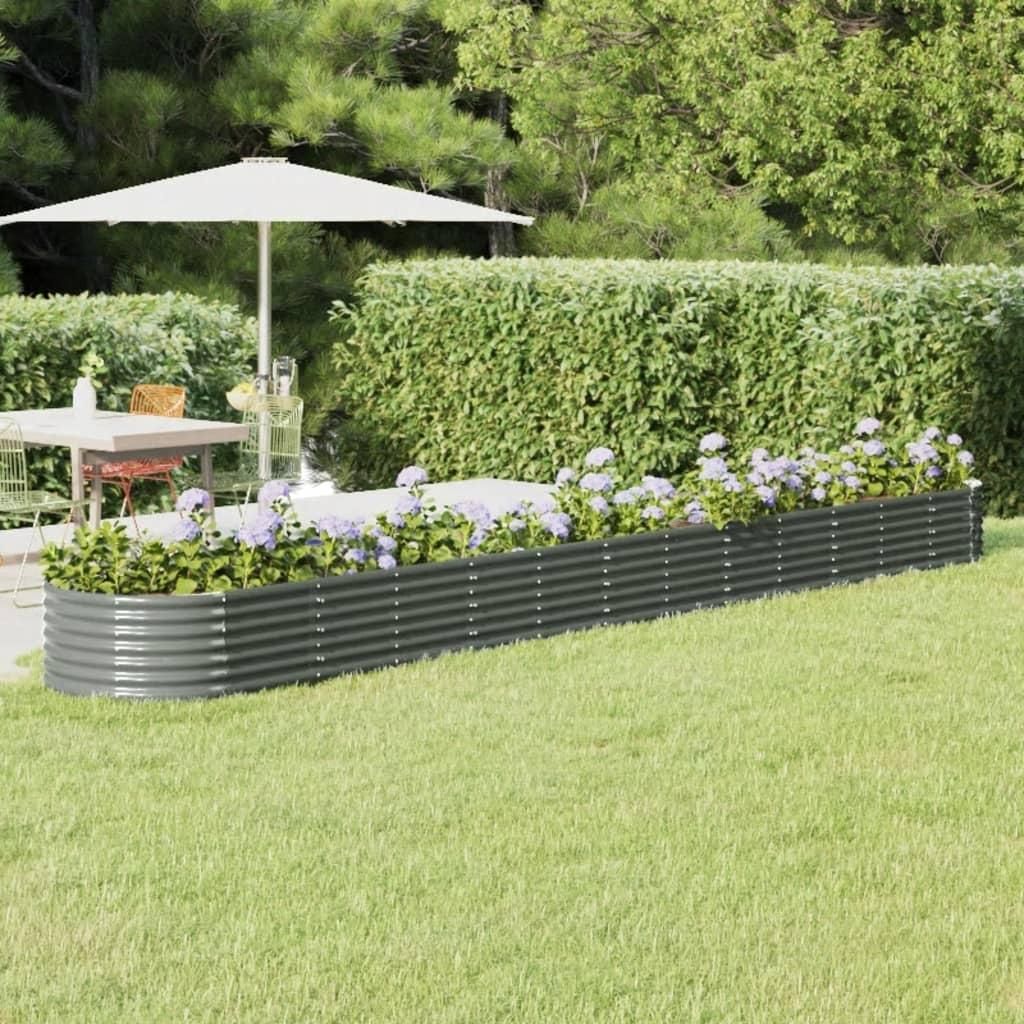 vidaXL Hochbeet Verzinkter Stahl 512x80x36 cm Grau
