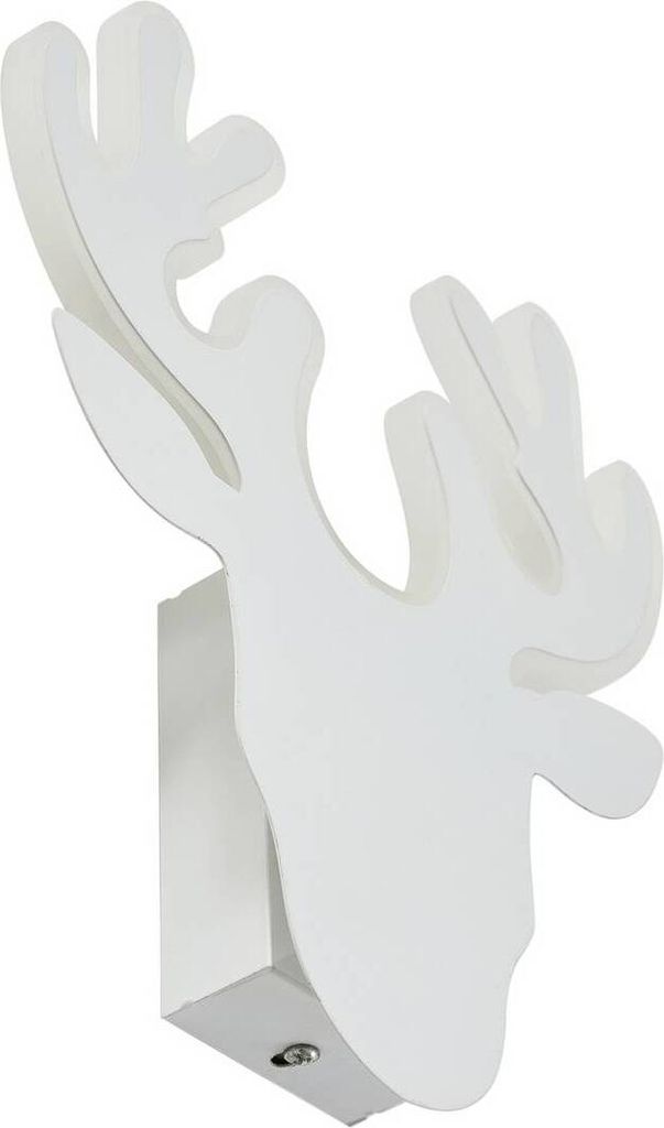 Lindby LED-Wandleuchte Hirvi, weiß, Metall, Rentier, 26 cm