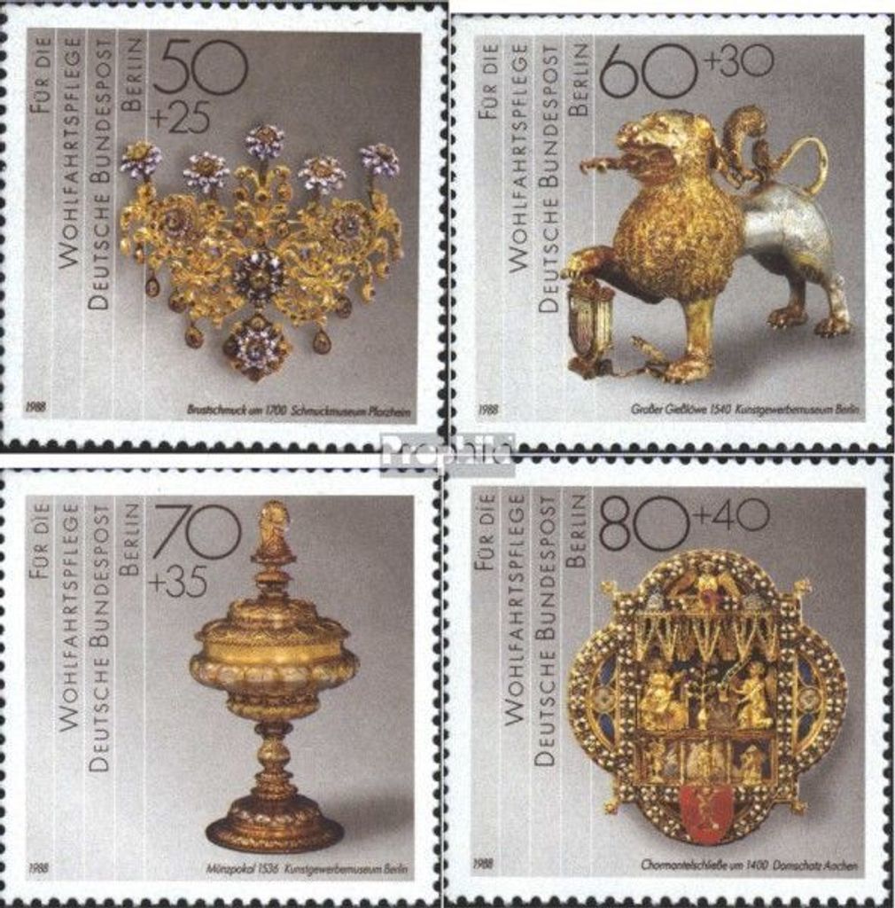 Briefmarken Berlin (West) 1988 Mi 818-821 (kompl.Ausgabe) postfrisch Goldschmiedekunst
