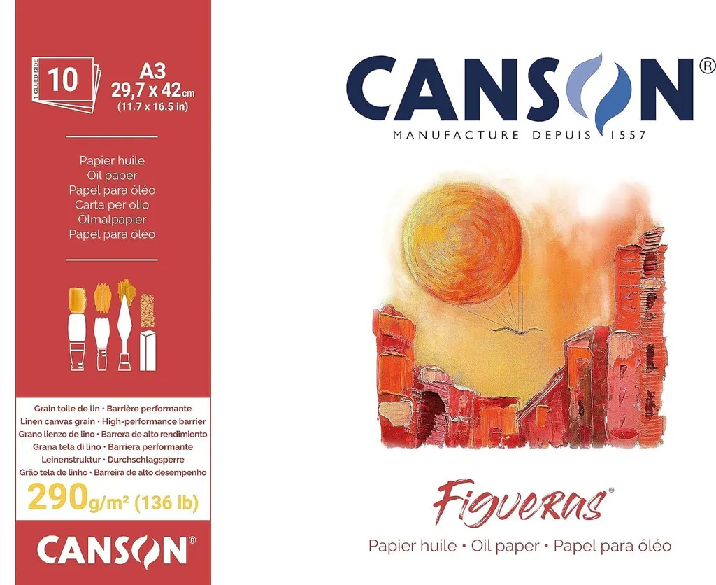 Offerta Blocco Canson Figueras A3 - 10 Fogli Carta Olio 290g