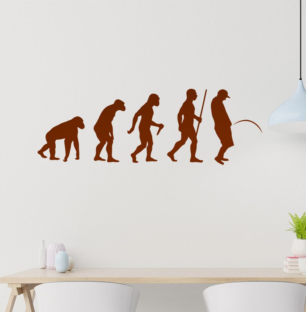 piss on urinieren Evolution Wandtattoo Wandaufkleber Wall Sticker - Dekoration, Küche, Wohnzimmer, Schlafzimmer, Badezimmer