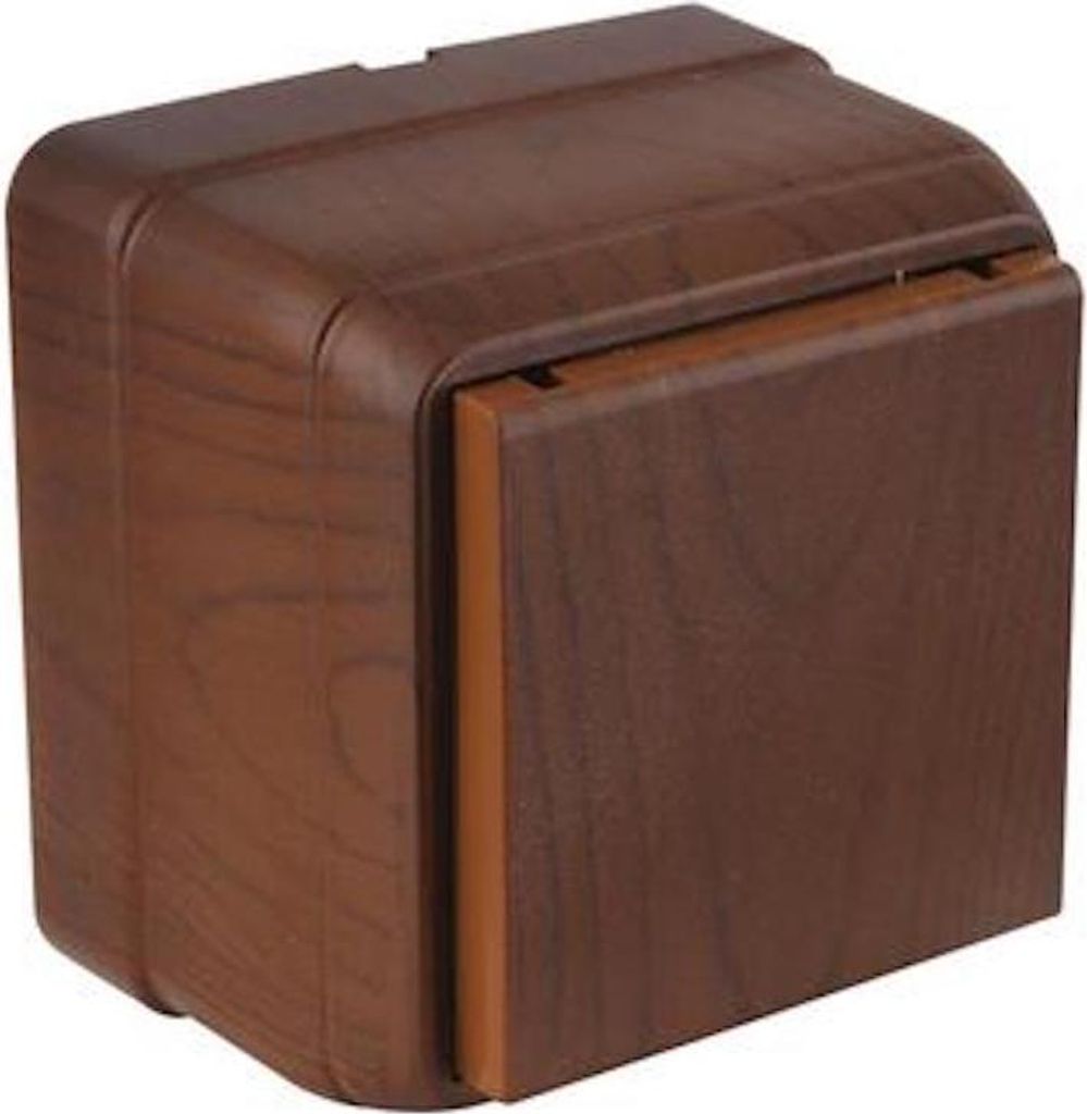 Steckdose m. Klappdeckel Walnuss Holzoptik – Aufputz IP20 Innen – BRON