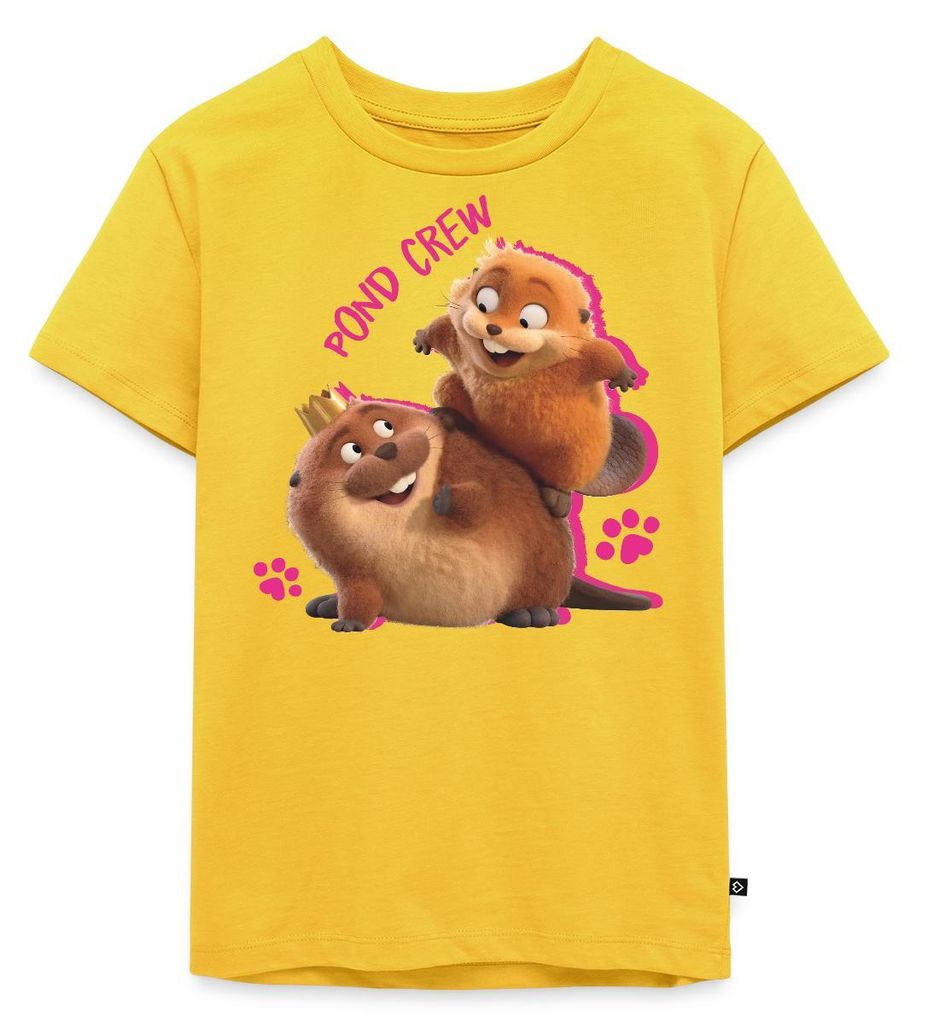 Spreadshirt Hoppers Pond Crew King George Mit Mabel Kinder Premium T-Shirt, 110/116 (4 Jahre), Sonnengelb