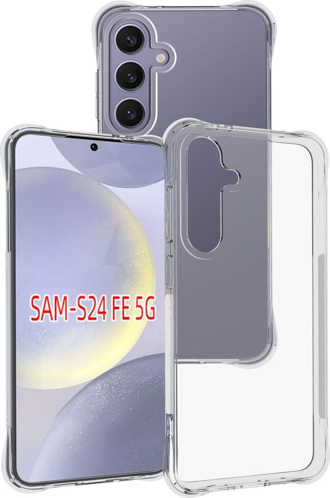 Hülle für Samsung Galaxy S24 FE Weich Transparent Handyhülle mit Verstärkte Ecken Bumper Schutzhülle