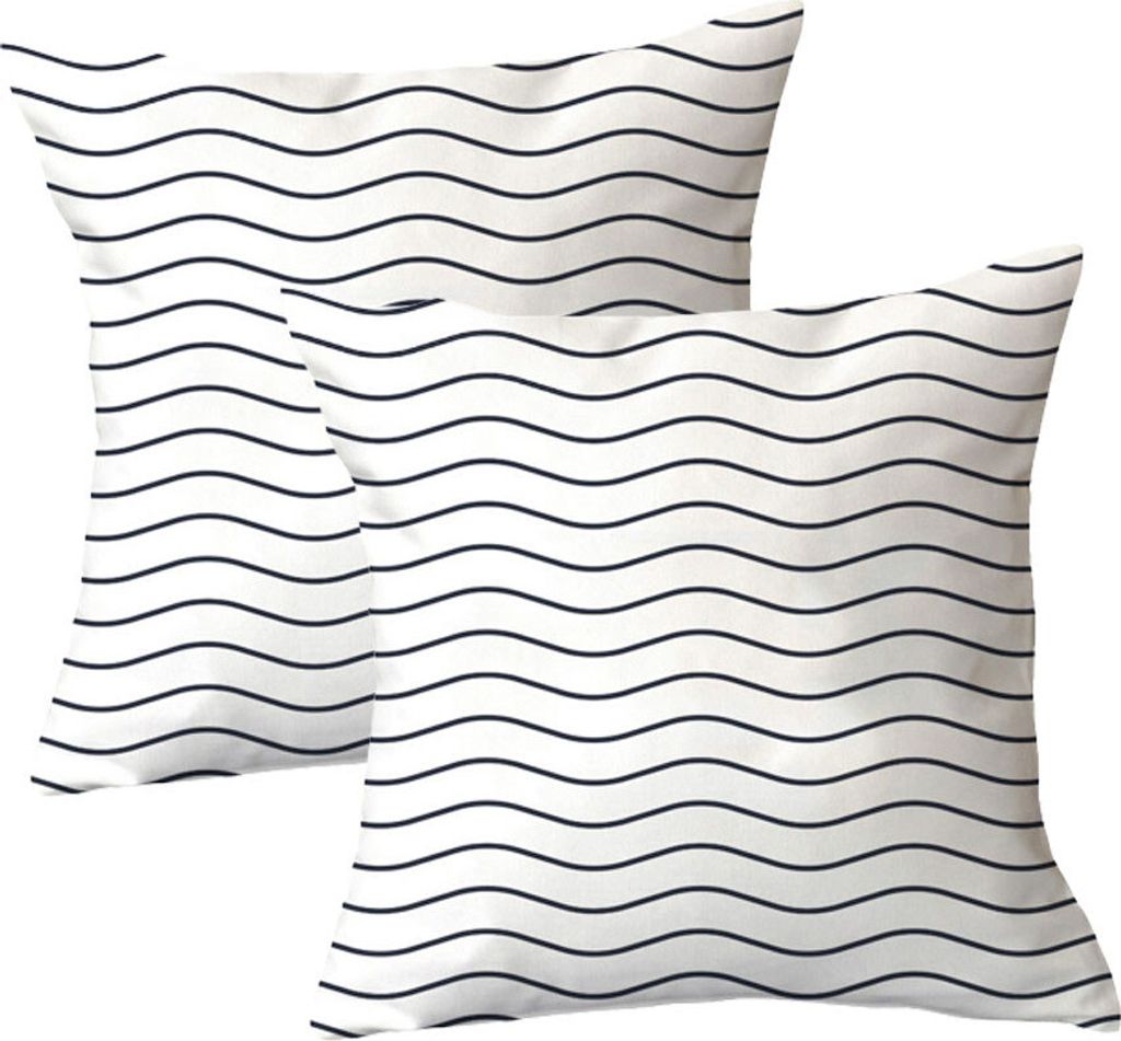 Dekorativer Überwurf-Kissenbezug, 2er-Set, Quadratische Couchkissen, Plüschfaser-Kissenbezug Für Couch, Sofa, Wohnzimmer, 45cm x 45cm, Schwarz U...