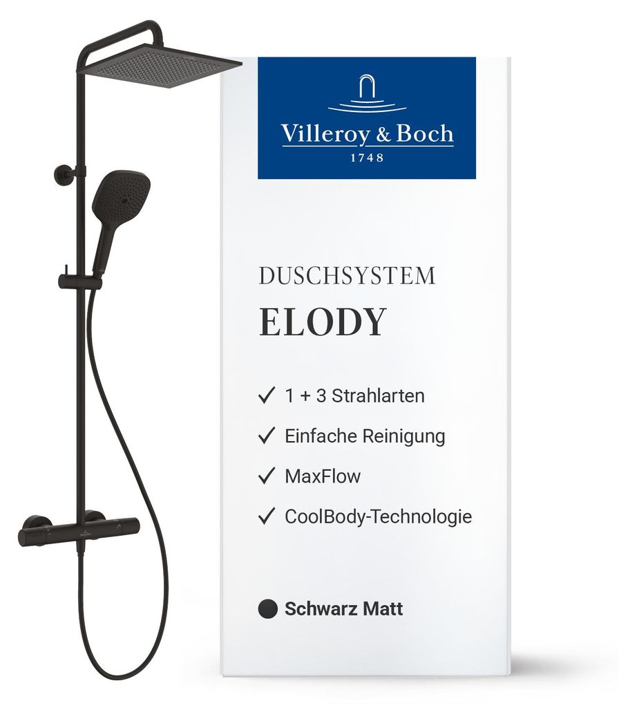 Villeroy & Boch Elody Duschsystem, wassersparendes Produktbild 