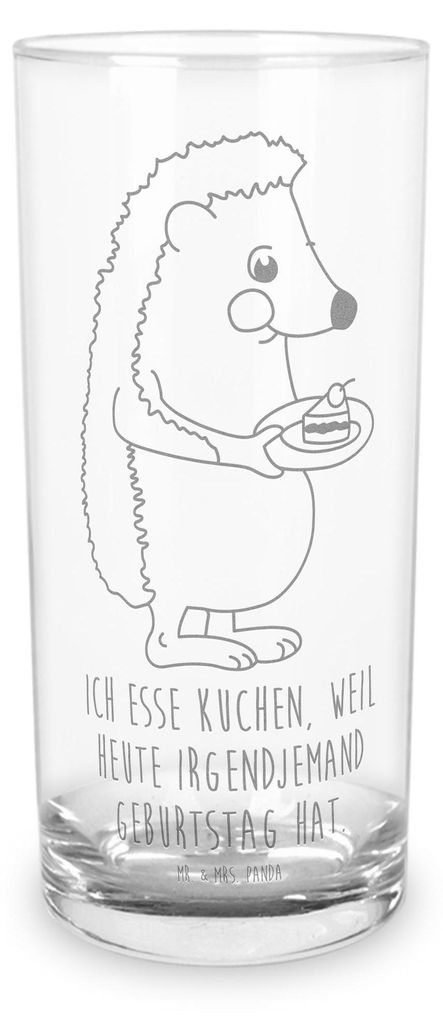 Mr. & Mrs. Panda Tumbler Igel Kuchenstück 400 ml - Transparent - Geschenk, Longdrinkglas, Lustige Sprüche, Wasserglas, Torte, haushaltsglas, Kuch...