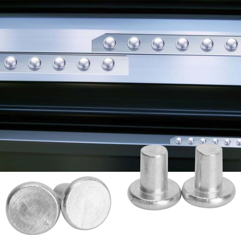 100 Stück GB867 M4 Flachkopf-Aluminiumnieten Flachkopf-Vollniete (M4*4)