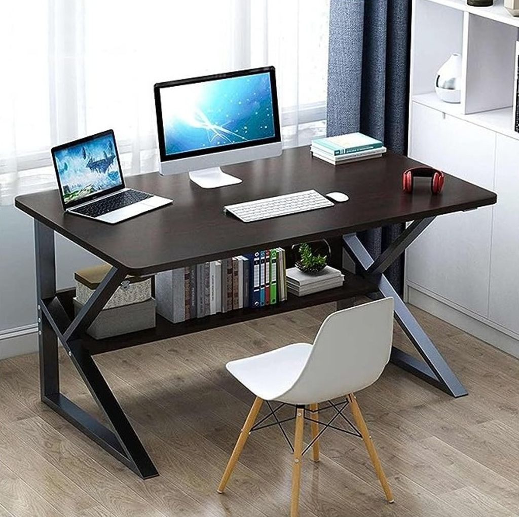 Písací stôl s policou SHAPE 80x40 cm, čierny Obrázok produktu 